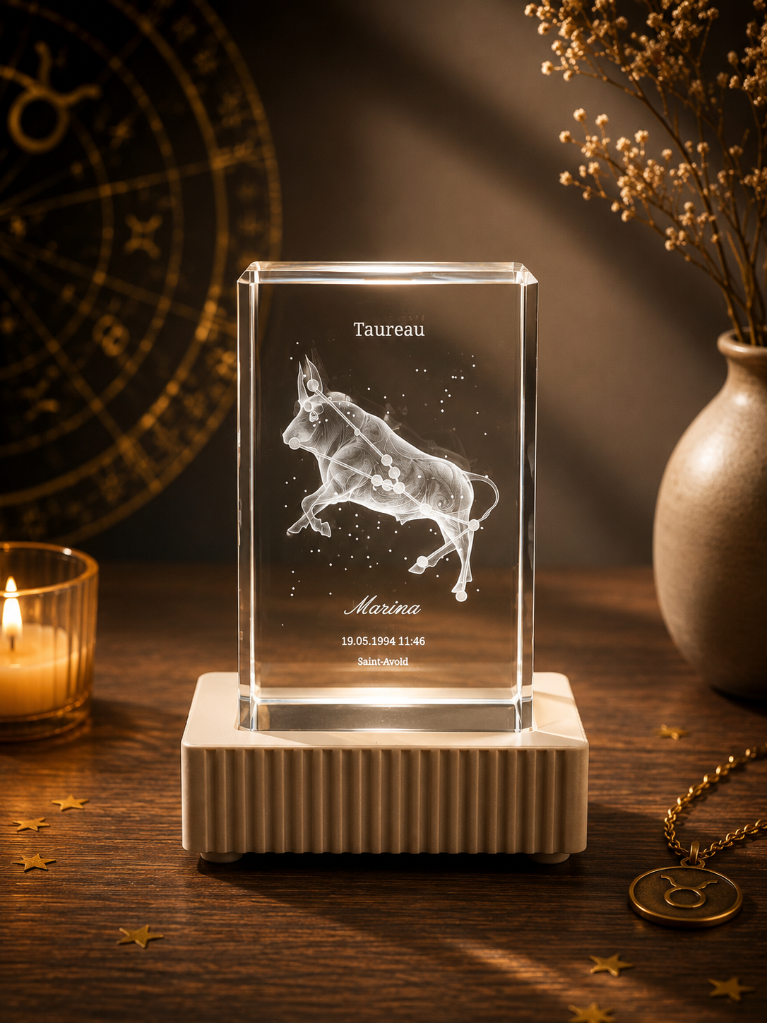 Gravure laser personnalisée sur cristal K9 – Infinity Engraving