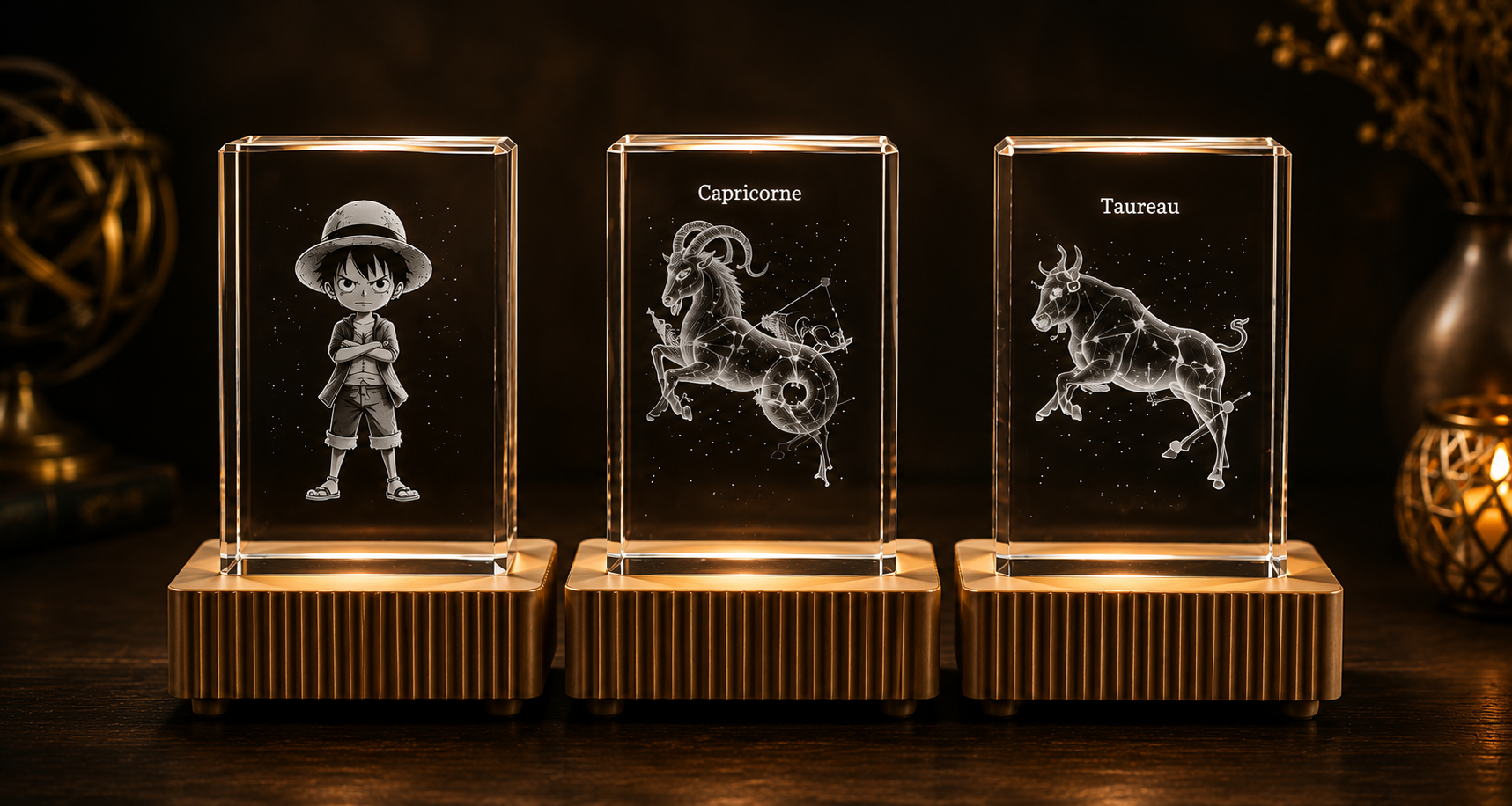 Cristaux K9 gravés en 3D Infinity Engraving